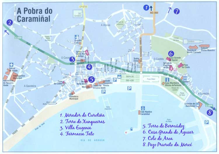 Plano de A Pobra - Ruta Valle-Inclán